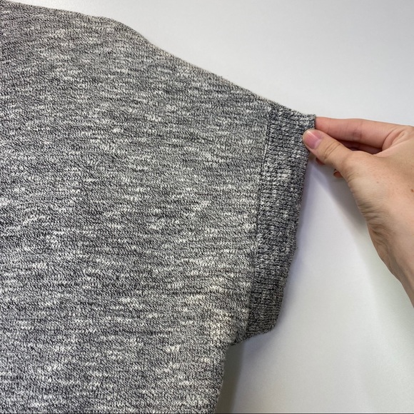 Madewell Sweater Tee XS Heathered Gray Paulson V-Neck Knit Blouse Academia Shirt - Picture 8 of 9